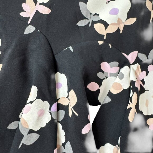 Kate Spade New York Black Floral Ruffle Hem Skirt Size 2 - Picture 6 of 8